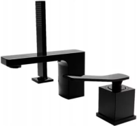 Смеситель на борт ванны Rea Sonic Black mat на 3 отверстия, черный матовый, REA-B0185