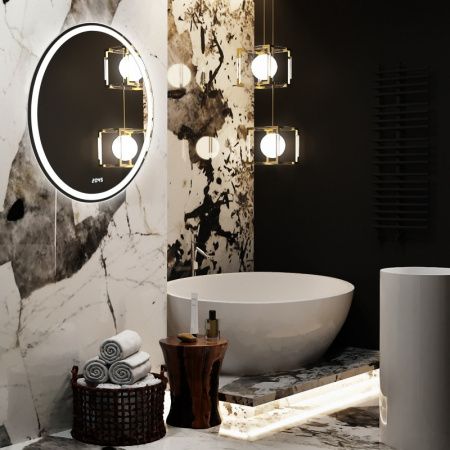 Зеркало Azario Италия 570х770- 4 Сенсор выкл+часы