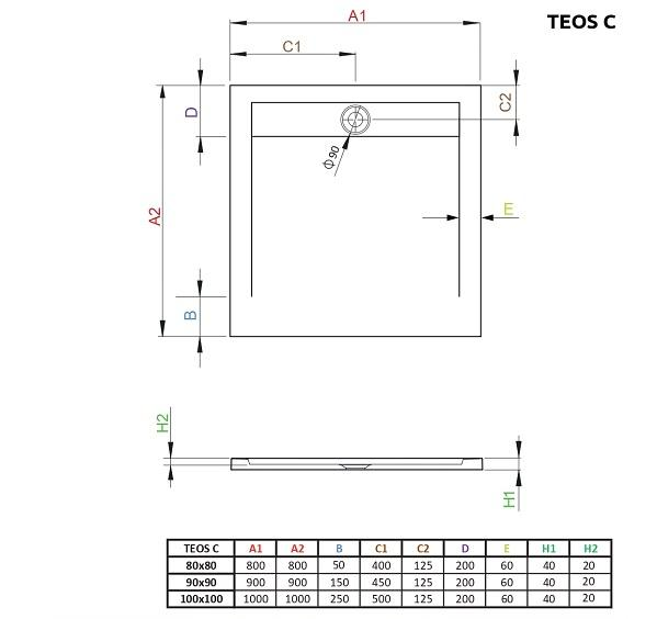Душевой поддон Radaway Teos