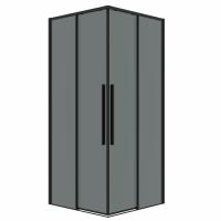 Душевая кабина Grossman Galaxy 90х90х195 квадрат, раздвижная, черный матовый, стекло тонированное