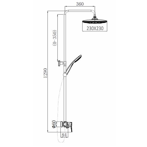 Душевая система Comforty FF074R-CGT, графит