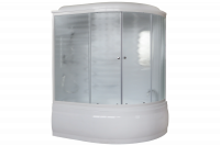 Гидромассажный бокс Royal Bath 150х100х225, матовое стекло, белый профиль, левая, RB 150ALP-С-L