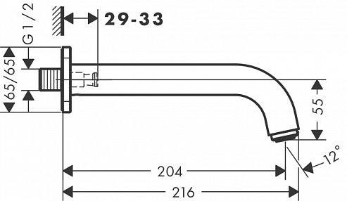 Излив для ванны Hansgrohe Vernis Shape, хром, 71460000