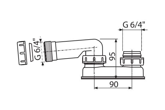 Гидрозатвор Alcadrain, A53 6/4"