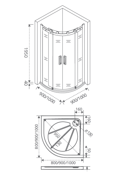 Душевая кабина Bas GALAXY R-TD-100-C-B