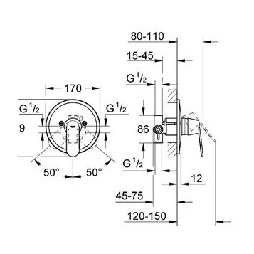 Смеситель для душа, однорычажный Grohe Eurosmart Cosmopolitan 32880000