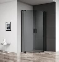 Душевая кабина Cezares Slider  80(90)*80(90)*195 см, серое стекло, чёрный матовый профиль, SLIDER-R-
