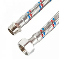 Гибкая подводка Tucai в стальной оплетке 3/8"-1/2", внутренняя резьба-наружная резьба, 400 мм, 730