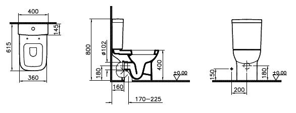 Унитаз-компакт  Vitra S-20 с крышкой микролифт, 9819B003-7201