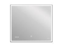 Зеркало Cersanit LED 011 design 80x70 с подсветкой часы металл. рамка, KN-LU-LED011*80