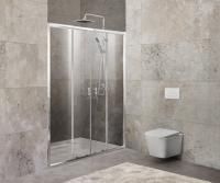 Душевая дверь BelBagno (1700-2000)x1900, прозрачное стекло, хромированный профиль,  UNIQUE-BF-2-170/