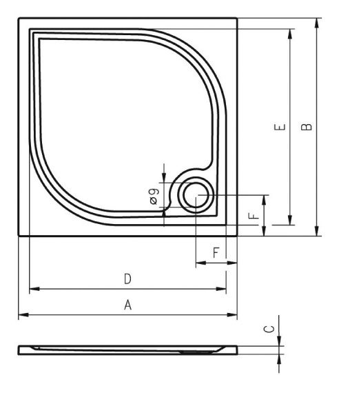 Душевой поддон Riho KOLPING DB20 80х80х3, DB2000500000000