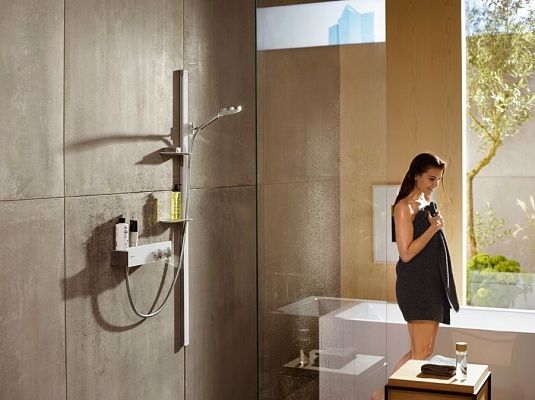 Смеситель для душа Hansgrohe ShowerTablet 350 с термостатом для 1 потребителя, хром/белый, 13102400