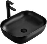 Раковина накладная Rea BELINDA BLACK MAT, 46.5 см, керамика, черный, REA-U8470