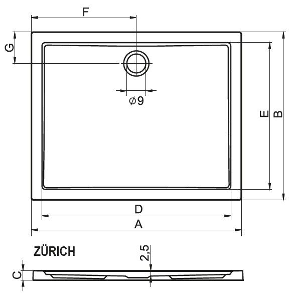 Душевой поддон Riho ZURICH 276 180х90, DA8400500000000