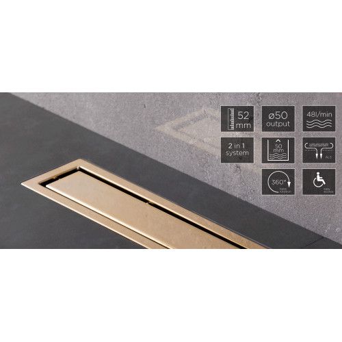 Душевой лоток Pestan Confluo Premium Line 450 Gold, 13100051
