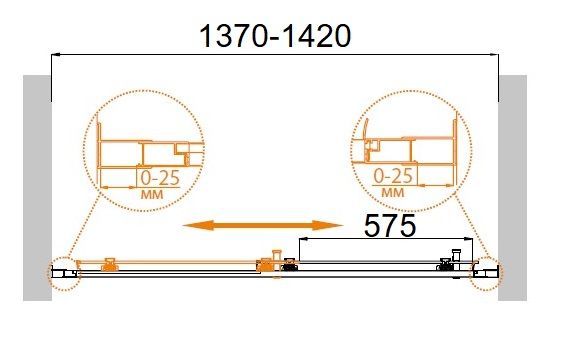 Душевая дверь Cezares MOLVENO-BF-1-140-C-Cr-IV