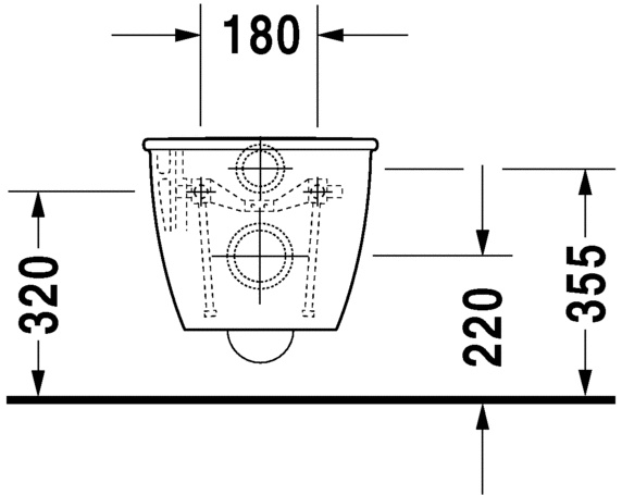 Унитаз подвесной Duravit Darling New вертикальный выпуск, крепление Durafix, белый, 2545090000