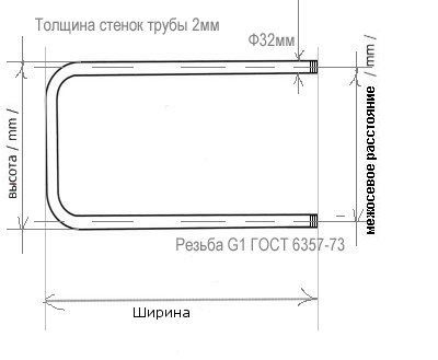 Полотенцесушитель водяной Terminus П-образный (1") 400х500 32 ПС п-обр