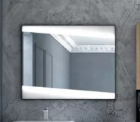 Зеркало Cezares QUBO со встроенной LED подсветкой, реверсивное, 100x80, 45051 Nero opaco