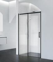 Душевая дверь BelBagno 1300x1950, прозрачное стекло, чёрный матовый профиль, ACQUA-BF-1-130-C-NERO
