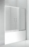 Шторка для ванны Cezares Eco 170*145 см, рифленое стекло, хромированный профиль, ECO-O-VF-2-170/145-
