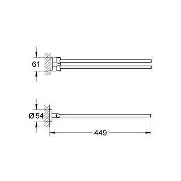 Держатель Grohe Essentials  для полотенца двойной, хром, 40371001