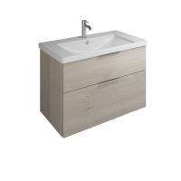 Тумба подвесная Burgbad Eqio 93 с умывальником фланелевый дубовый, SEYQ093F2632C001*1
