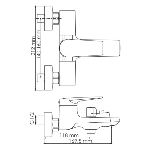 Смеситель для ванны WasserKRAFT Glan, 6601