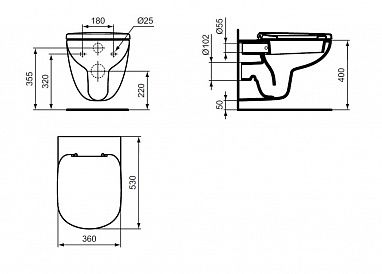 Унитаз подвесной Ideal Standard TEMPO, T331101