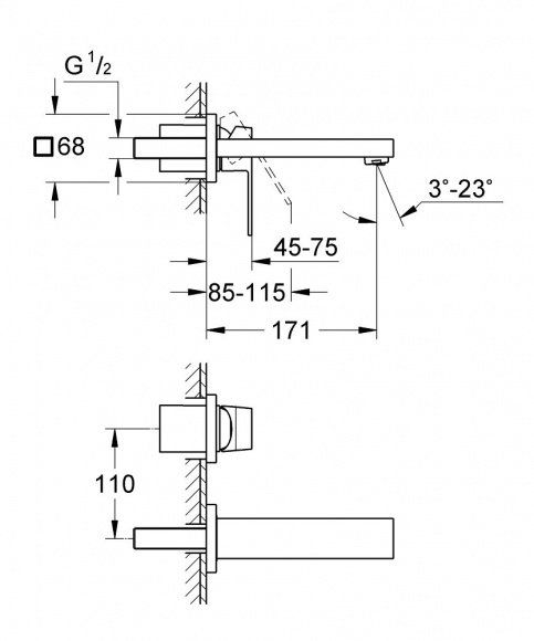 Смеситель для раковины Grohe Eurocube, хром, 19895000