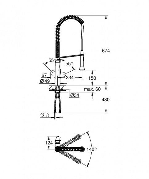 Смеситель для кухни Grohe K7, хром, 32950000