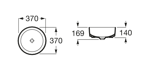 Раковина Roca INSPIRA ROUND накладная 370х370х140 мм, круглая, 7.3275.2.300.0