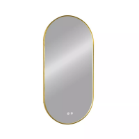 Зеркало Comforty Оникс 50, LED, холод.свет, конт.сенсор, антизап., золотой мат, 00-00014221CF