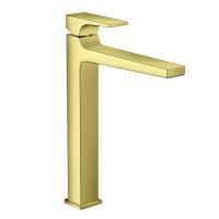 Смеситель для раковины Hansgrohe Metropol 260, со сливным гарнитуром Push-Open, полированное золото,