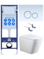 Комплект Aquatek ЛИБРА, (рама-клавиша смыва-унитаз-креп.), SET AQUATEK ЛИБРА-KDI15 4в1
