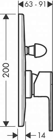 Смеситель для ванны Hansgrohe Vernis Shape, встраиваемый, черный матовый, 71458670
