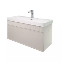Тумба с раковиной Comforty Мадрид-100М, с рак.Comforty CF19595BX-100, серый шёлк, 00-00020148