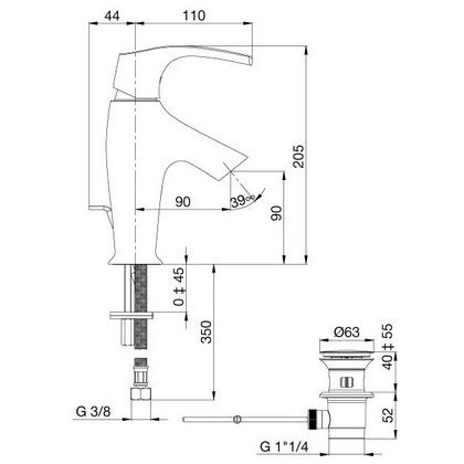 Смеситель для раковины Jacob Delafon Symbol, хром, E72680-CP