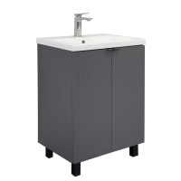Тумба с раковиной Comforty Лима-60Н, с раковиной Como 60, антрацит, 00-00019240