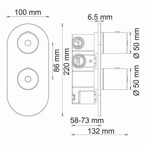 Смеситель для ванны и душа WasserKRAFT Berkel 4800, 4833 Thermo