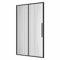 Душевая дверь Niagara Nova NG-84-L12FHB 120х195 черный матовый, раздвижная влево, стекло рифленое