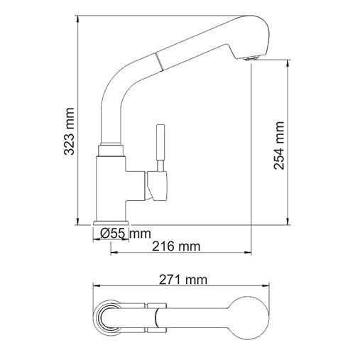 Смеситель для кухни WasserKRAFT Main 4100, 4166