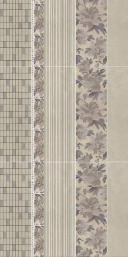 Плитка настенная Kerama Marazzi Низида 25х75 серый структура 12094R