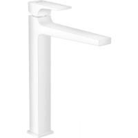 Смеситель для раковины Hansgrohe Metropol 260, со сливным клапаном Push-Open, белый матовый, 3251270