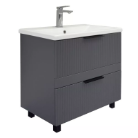 Тумба с раковиной Comforty Лима-70Н2, с раковиной Como 70, антрацит, 00-00019179