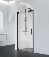 Душевая дверь BelBagno 900x1950, прозрачное стекло, чёрный матовый профиль, MARMI-B-1-90-C-NERO