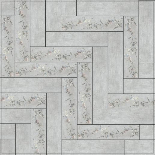 Плитка настенная Kerama Marazzi Кантри Шик 9,9х40,2 белый декорированный SG401600N