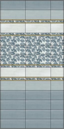 Бордюр Kerama Marazzi Ньюпорт Цветы зеленый 40х3 STG\B235\15016