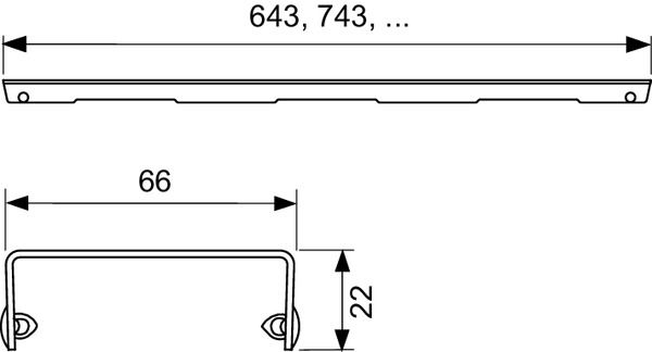 Декоративная решетка TECEdrainline "lines" для душевого трапа,  нержавеющая сталь